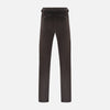 View 3 of product The Brown Corduroy Henry Trousers by Turnbull & Asser feature a slim, tailored fit with side adjusters and button closure, shown on a plain white background.