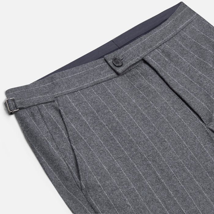 Grey Pinstripe Henry Trousers Image 1