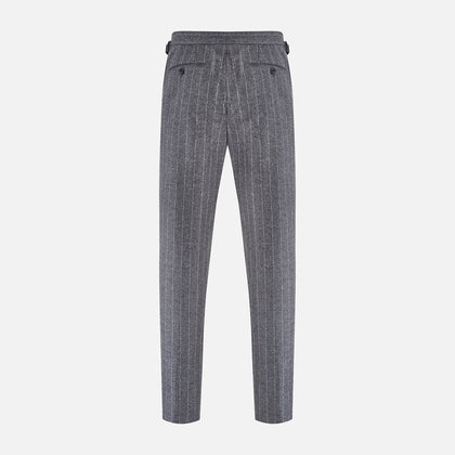 Grey Pinstripe Henry Trousers Image 2