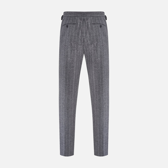 Grey Pinstripe Henry Trousers Image 2