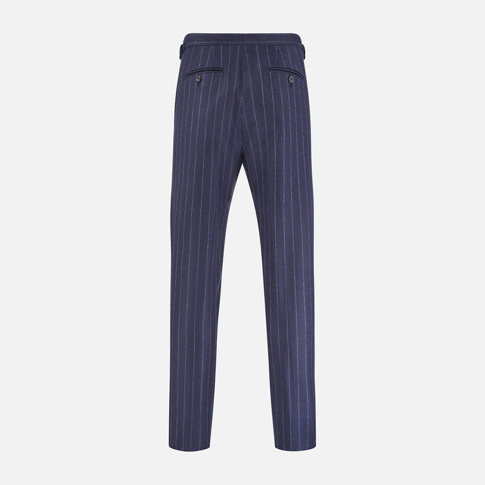 Navy Pinstripe Henry Trousers Image 2
