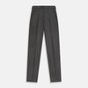 View 1 of product Turnbull & Asser Grey Henry Trousers—luxurious wool-cashmere blend with button and zipper closure, front pleats, side pockets, and straight legs—shown on a white background.