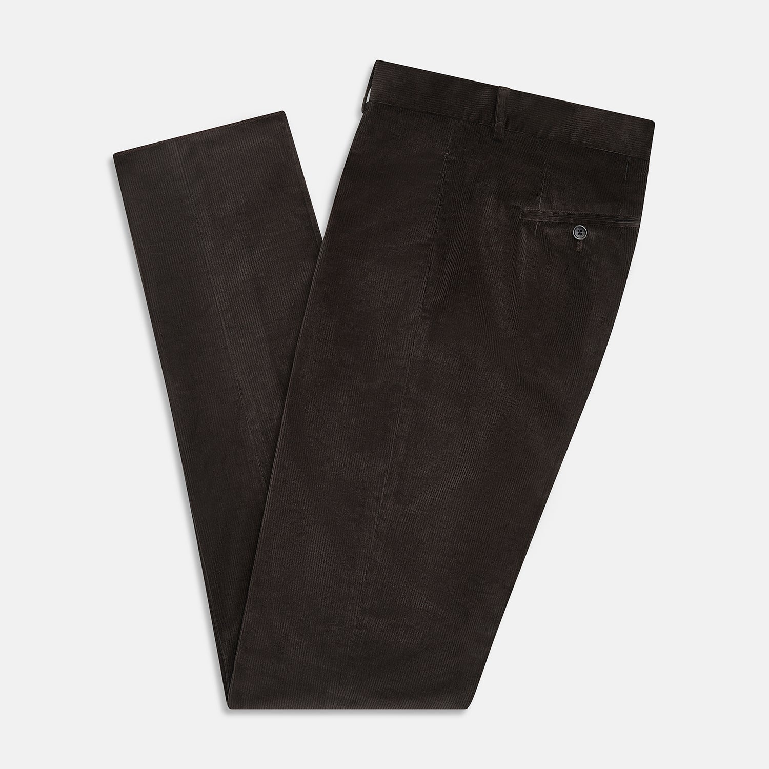 View 5 of product Turnbull & Asser’s Brown Corduroy Rupert Trousers feature a straight-leg cut, button closure, and belt loops—ideal for elevating your formal look with modern sophistication.