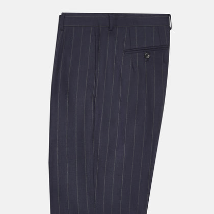 Navy Pinstripe Rupert Trousers Image 3