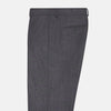 View 4 of product Turnbull & Asser Charcoal and Purple Check Rupert Trousers feature a tailored fit, belt loops, front crease, and button closure, shown on a plain white background.