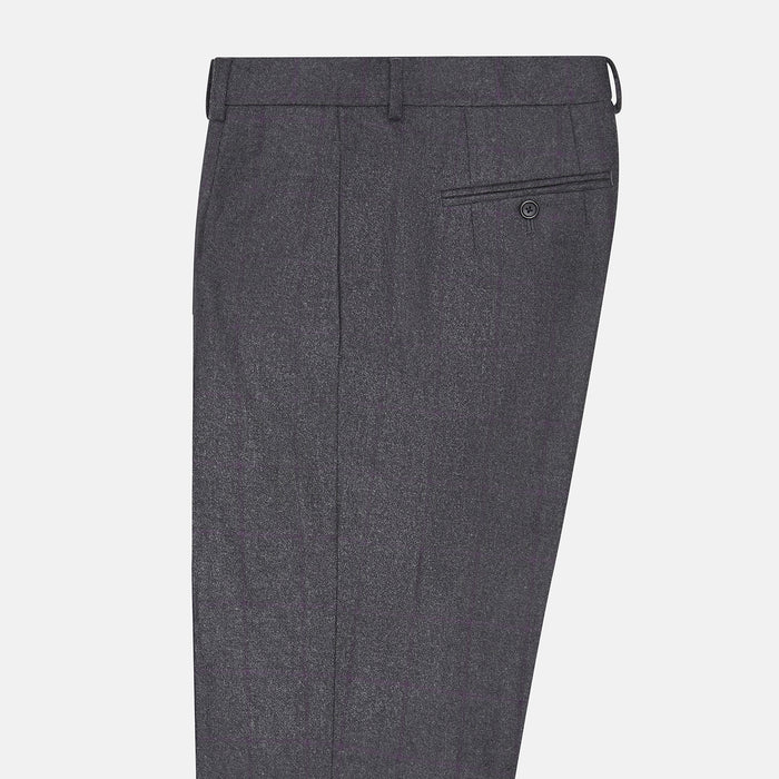 Charcoal and Purple Check Rupert Trousers Image 3