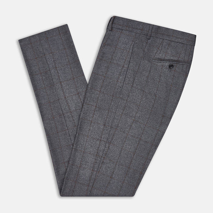 Grey and Brown Check Rupert Trousers Image 4