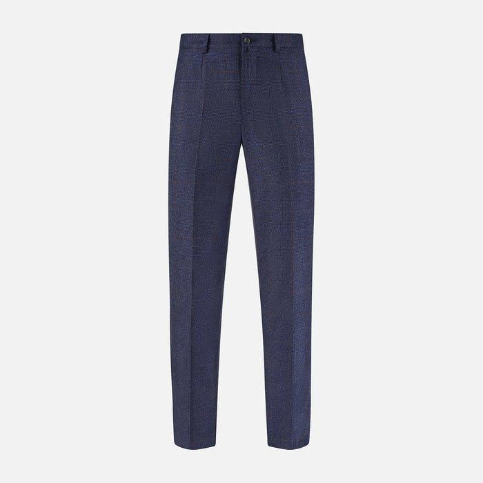 Navy and Brown Check Rupert Trousers