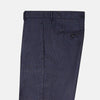 View 4 of product Turnbull & Asser Navy and Brown Check Rupert Trousers with button and zipper closure, belt loops, straight-leg fit, pressed front creases, and a subtle check pattern in a wool-cashmere blend. Shown on a plain white background.