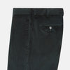 View 4 of product Turnbull & Asser Dark Green Corduroy Edward Trousers feature a button and zip closure, front pleats, and straight legs for gentlemen, shown on a plain white background.