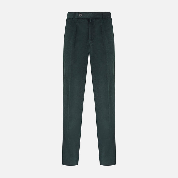 Dark Green Corduroy Edward Trousers Image 5