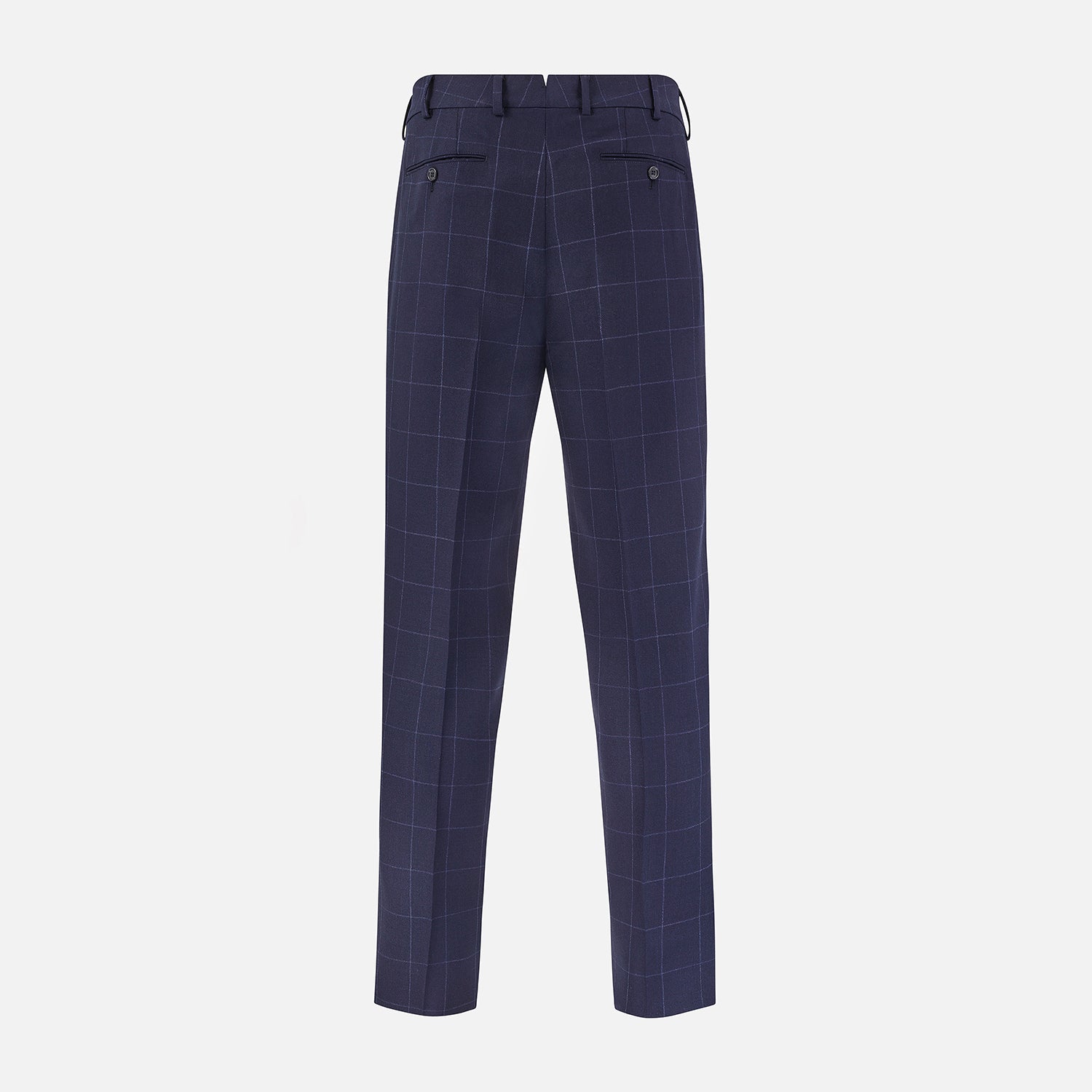 Navy Check Edward Trousers