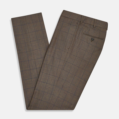 Brown Check Edward Trousers Image 4