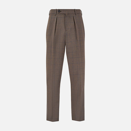 Brown Check Edward Trousers Image 5