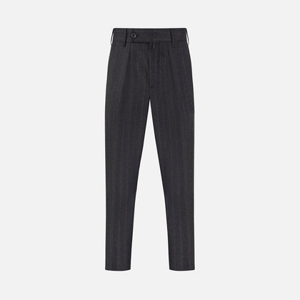 Charcoal Pinstripe Edward Trousers