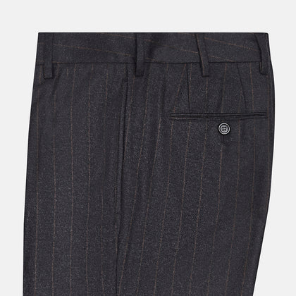 Charcoal Pinstripe Edward Trousers Image 3