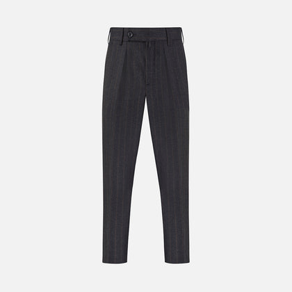 Charcoal Pinstripe Edward Trousers Image 5