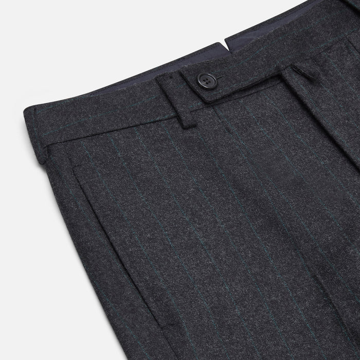 Dark Grey Pinstripe Edward Trousers Image 1