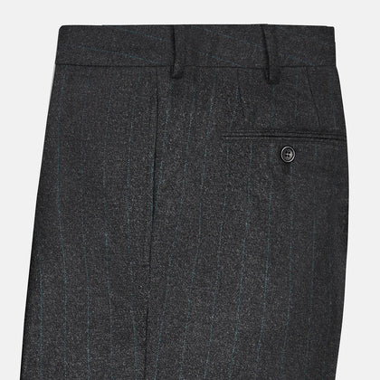 Dark Grey Pinstripe Edward Trousers Image 3
