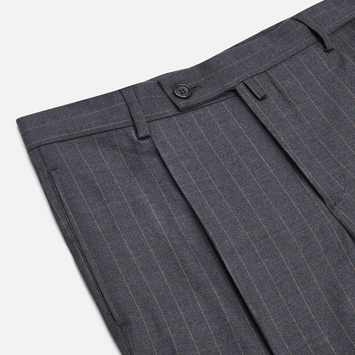 Dark Grey Pinstripe Arthur Trousers Image 1