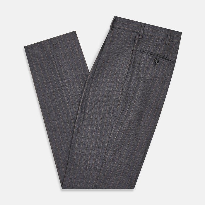 Dark Grey Pinstripe Arthur Trousers Image 4