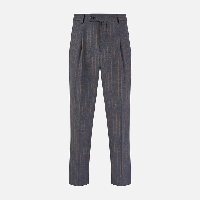 Dark Grey Pinstripe Arthur Trousers Image 5
