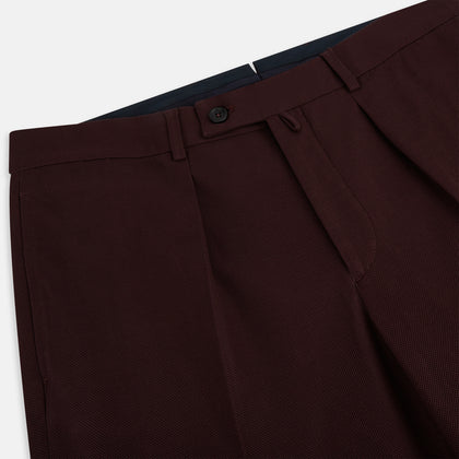 Burgundy Knitted London Trousers Image 1