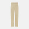 View 3 of product Amberley Sand Trousers in Cotton by Turnbull & Asser UK, featuring a straight-leg silhouette in beige cotton canvas with a button and zip closure, displayed against a plain white background.