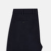 View 4 of product A pair of navy, straight-leg Amberley trousers in cotton by Turnbull & Asser UK, featuring belt loops, a button closure, and a zip fly in the classic Windsor style, displayed on a plain white background.