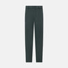 View 3 of product Amberley Forest Green Trousers in Cotton by Turnbull & Asser UK, featuring a straight-leg design with belt loops, button and zip closure, and side pockets, displayed on a plain white background.