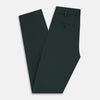 View 6 of product Amberley Forest Green Trousers in Cotton by Turnbull & Asser UK, featuring a straight-leg design with belt loops, button and zip closure, and side pockets, displayed on a plain white background.