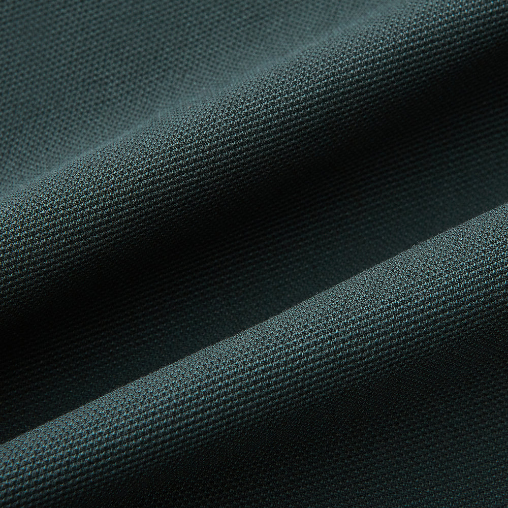 Amberley Forest Green Trousers in Cotton by Turnbull & Asser UK, featuring a straight-leg design with belt loops, button and zip closure, and side pockets, displayed on a plain white background.