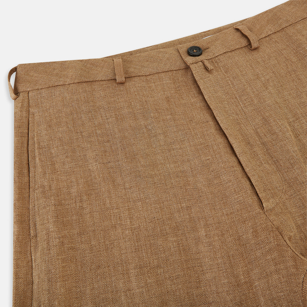 Camel Linen Amberley Trousers 54