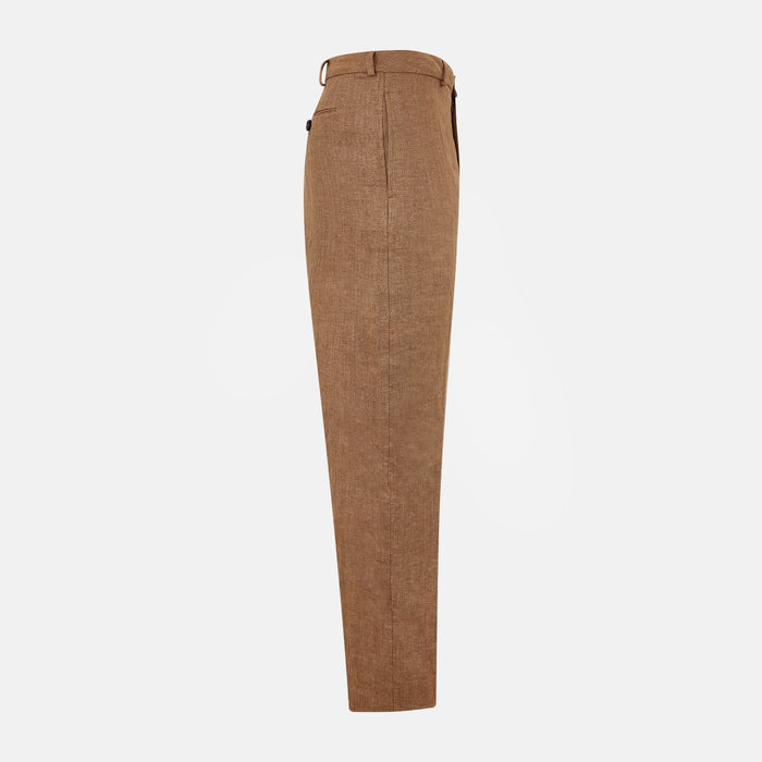 Camel Linen Amberley Trousers Image 3