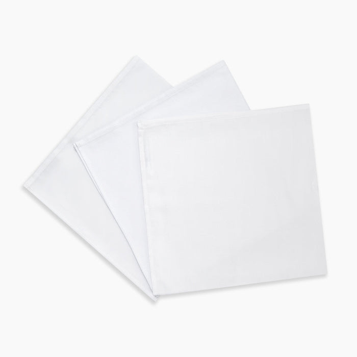 Plain White Cotton Handkerchiefs 3-pack Image 2