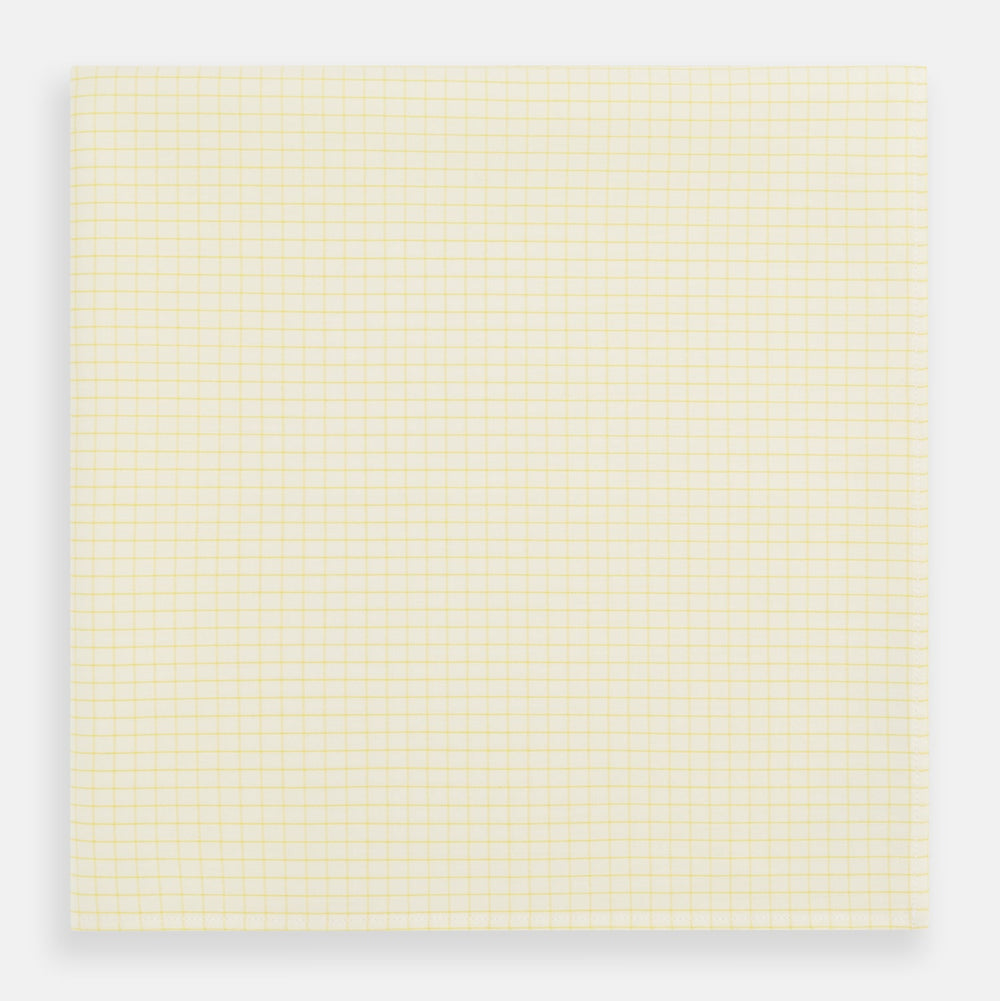 Yellow Graph Check Handkerchief