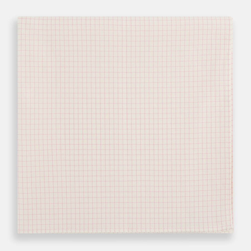 Pink Graph Check Handkerchief