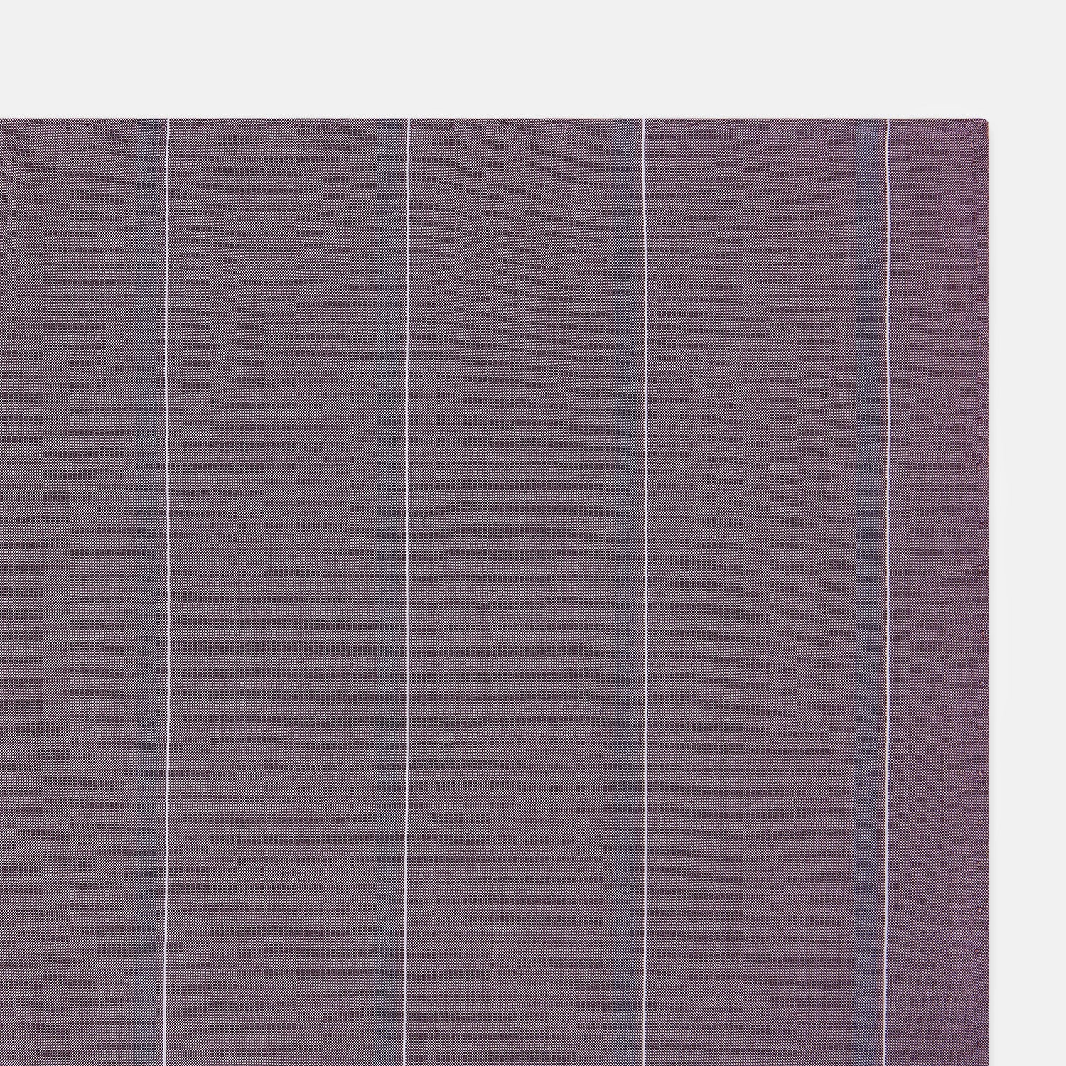 View 2 of product The Porto Red Track Stripe Hand-Rolled Handkerchief by Turnbull & Asser UK is a square piece of fabric in a rich red hue, featuring thin, evenly spaced vertical stripes and a subtle woven texture, expertly crafted in England with hand-rolled edges for a refined finish.