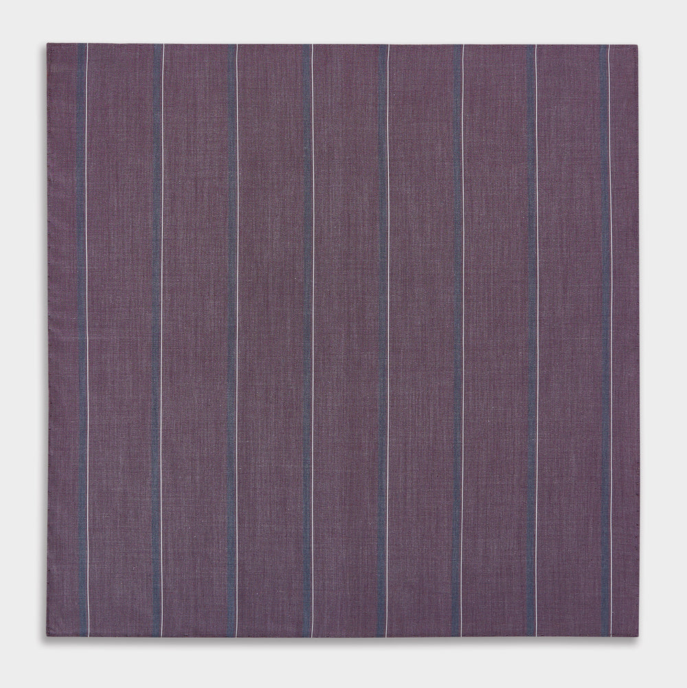 Porto Red Track Stripe Hand-Rolled Handkerchief