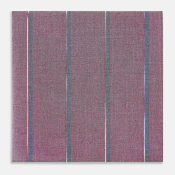 Cerise Red Track Stripe Hand-Rolled Handkerchief Image 3