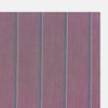 View 2 of product Crafted by Turnbull & Asser UK, the Cerise Red Track Stripe Hand-Rolled Handkerchief features a square design with a vibrant cerise red base accented by evenly spaced vertical blue and white stripes. Meticulously hand-rolled edges complete this elegant accessory, showcased against a plain light gray background.