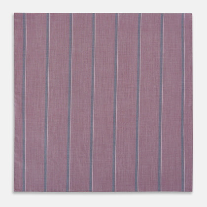 Cerise Red Track Stripe Hand-Rolled Handkerchief Image 2
