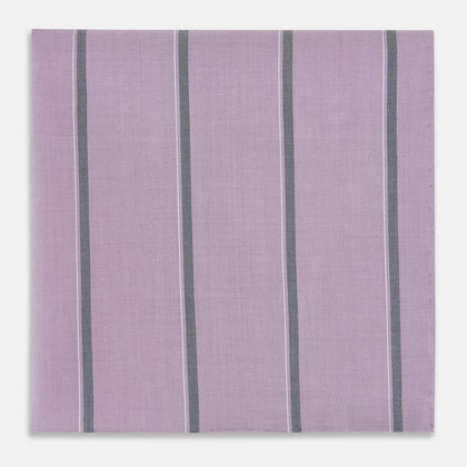 Antique Pink Track Stripe Hand-Rolled Handkerchief