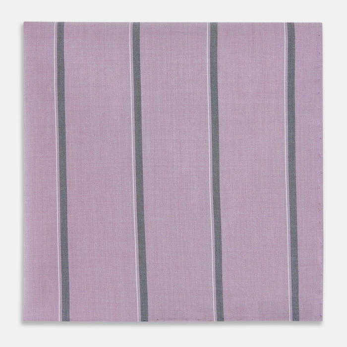 Antique Pink Track Stripe Hand-Rolled Handkerchief