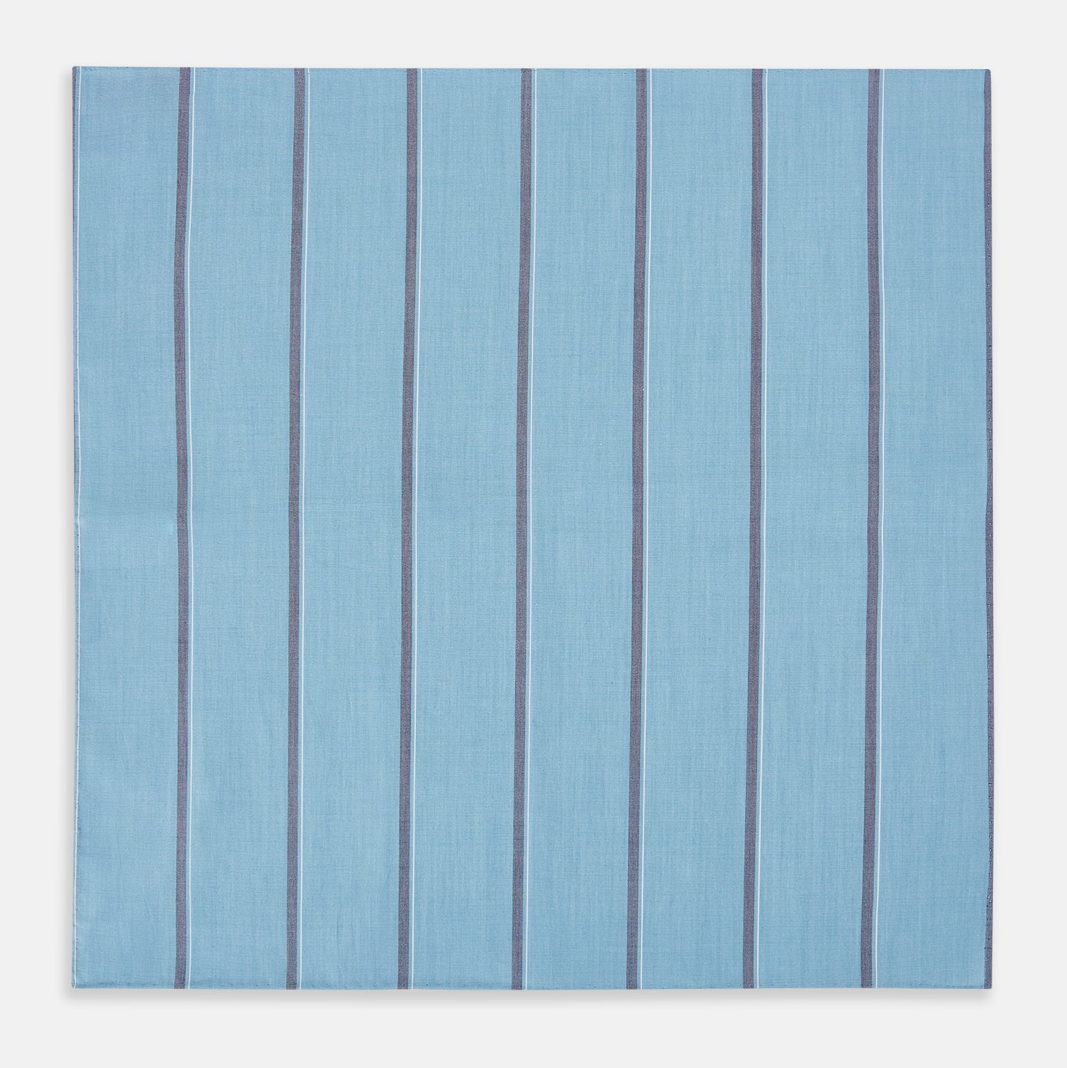 View 3 of product Cendre Blue Track Stripe Hand-Rolled Handkerchief
