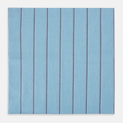 Cendre Blue Track Stripe Hand-Rolled Handkerchief Image 2