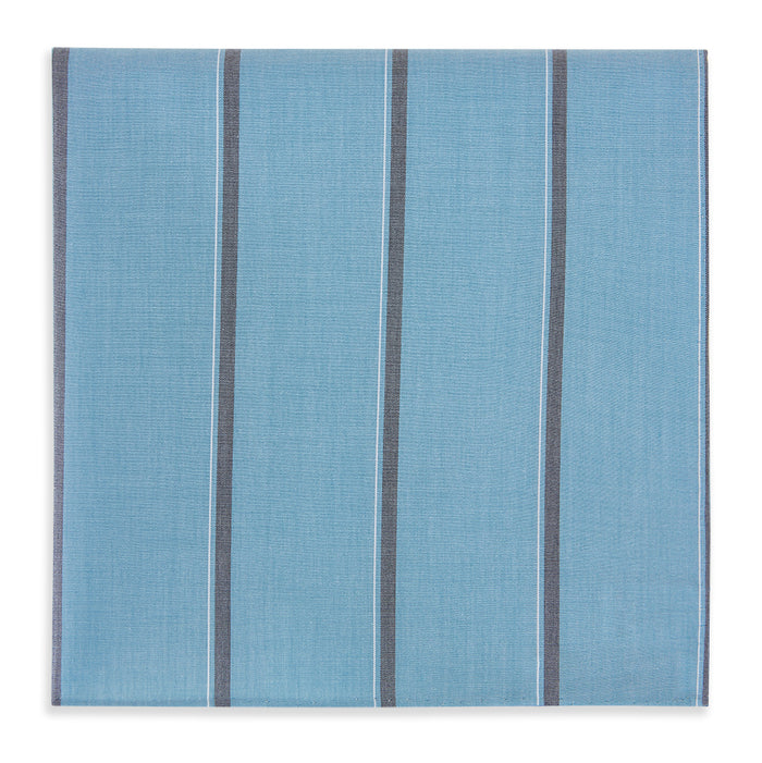Cendre Blue Track Stripe Hand-Rolled Handkerchief Image 3
