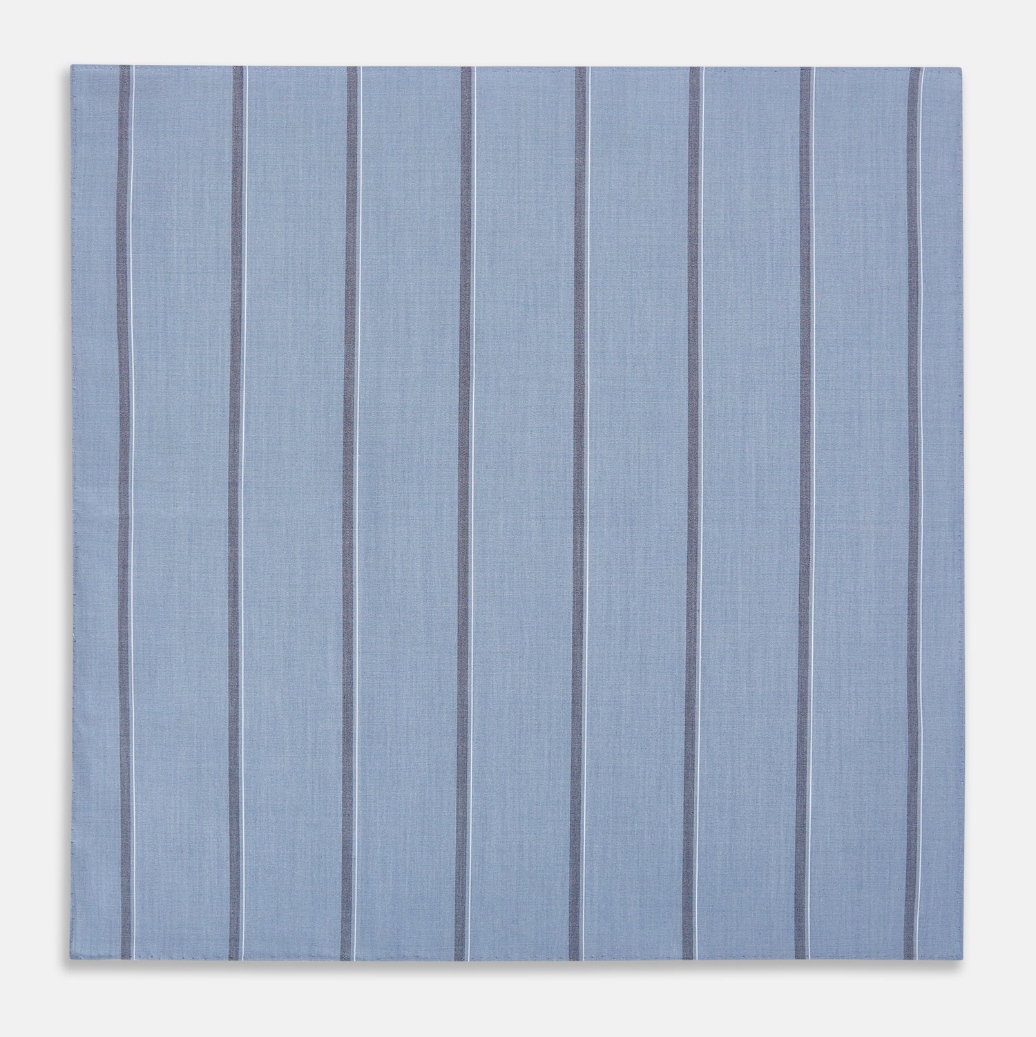 View 3 of product Steel Blue Track Stripe Hand-Rolled Handkerchief