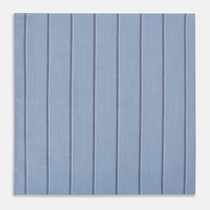 Steel Blue Track Stripe Hand-Rolled Handkerchief Image 2