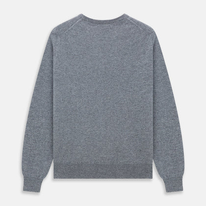 Flannel Grey Crew Neck Cashmere Jumper Image 3